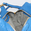 MCM Hand Bag Leather 2way Blue Gold Auth 189551A-19