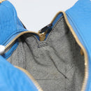 MCM Hand Bag Leather 2way Blue Gold Auth 189551A-20