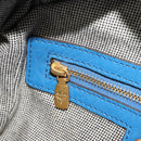 MCM Hand Bag Leather 2way Blue Gold Auth 189551A-21
