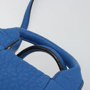 MCM Hand Bag Leather 2way Blue Gold Auth 189551A-8