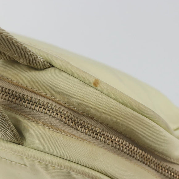 PRADA Hand Bag Nylon Ivory Gold Auth 189552A