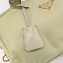 PRADA Hand Bag Nylon Ivory Gold Auth 189552A-19