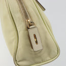 PRADA Hand Bag Nylon Ivory Gold Auth 189552A-21