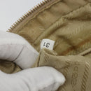PRADA Hand Bag Nylon Ivory Gold Auth 189552A-12