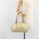 PRADA Hand Bag Nylon Ivory Gold Auth 189552A-26
