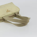 PRADA Hand Bag Nylon Ivory Gold Auth 189552A-7