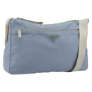 PRADA Shoulder Bag Nylon Light Blue Silver Auth 189553A-1