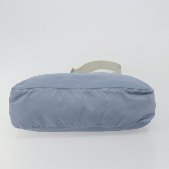 PRADA Shoulder Bag Nylon Light Blue Silver Auth 189553A