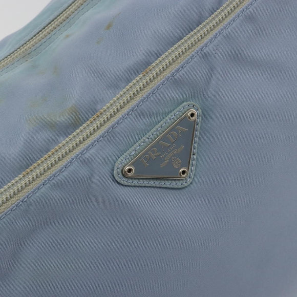 PRADA Shoulder Bag Nylon Light Blue Silver Auth 189553A