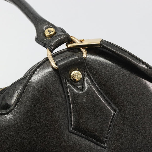 Vivienne Westwood Shoulder Bag Patent leather 2way Gray Gold Auth 189555