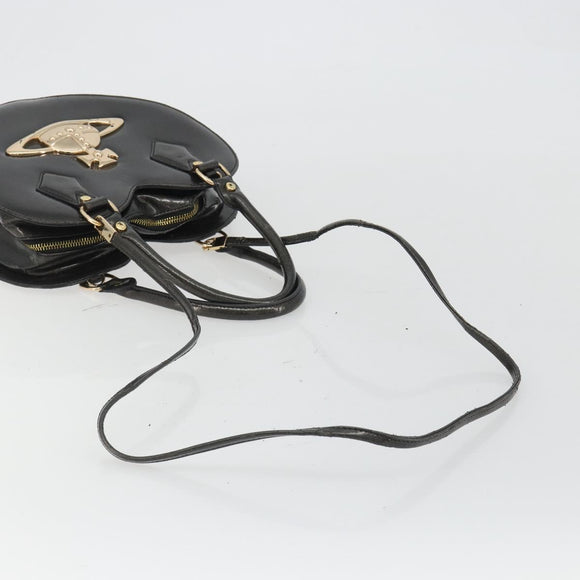 Vivienne Westwood Shoulder Bag Patent leather 2way Gray Gold Auth 189555