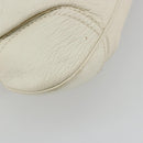 Salvatore Ferragamo Gancini Hand Bag Leather White Champagne Gold Auth 189556-9