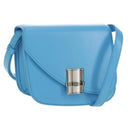Salvatore Ferragamo Fiamma Shoulder Bag Leather Light Blue Silver Auth 189557M-1