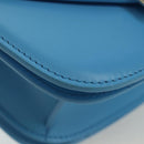 Salvatore Ferragamo Fiamma Shoulder Bag Leather Light Blue Silver Auth 189557M-12
