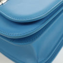 Salvatore Ferragamo Fiamma Shoulder Bag Leather Light Blue Silver Auth 189557M-13