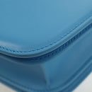Salvatore Ferragamo Fiamma Shoulder Bag Leather Light Blue Silver Auth 189557M-15