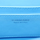 Salvatore Ferragamo Fiamma Shoulder Bag Leather Light Blue Silver Auth 189557M-18