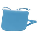 Salvatore Ferragamo Fiamma Shoulder Bag Leather Light Blue Silver Auth 189557M-3