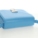 Salvatore Ferragamo Fiamma Shoulder Bag Leather Light Blue Silver Auth 189557M-6