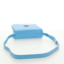 Salvatore Ferragamo Fiamma Shoulder Bag Leather Light Blue Silver Auth 189557M-7