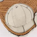 Salvatore Ferragamo Gancini Hand Bag Rattan Beige Silver Auth 189559A-17