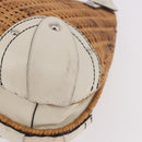 Salvatore Ferragamo Gancini Hand Bag Rattan Beige Silver Auth 189559A-18
