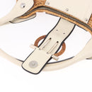 Salvatore Ferragamo Gancini Hand Bag Rattan Beige Silver Auth 189559A-20