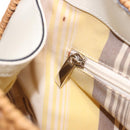 Salvatore Ferragamo Gancini Hand Bag Rattan Beige Silver Auth 189559A-24