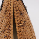 Salvatore Ferragamo Gancini Hand Bag Rattan Beige Silver Auth 189559A-6