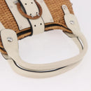Salvatore Ferragamo Gancini Hand Bag Rattan Beige Silver Auth 189559A-8