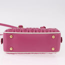 Miu Miu Matelasse Arcadi Small Hand Bag Leather 2way Pink Gold Auth 189560SM-5