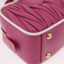 Miu Miu Matelasse Arcadi Small Hand Bag Leather 2way Pink Gold Auth 189560SM-16