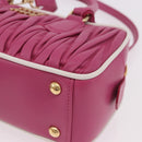 Miu Miu Matelasse Arcadi Small Hand Bag Leather 2way Pink Gold Auth 189560SM-17
