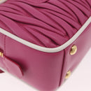 Miu Miu Matelasse Arcadi Small Hand Bag Leather 2way Pink Gold Auth 189560SM-18