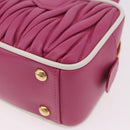Miu Miu Matelasse Arcadi Small Hand Bag Leather 2way Pink Gold Auth 189560SM-19