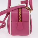 Miu Miu Matelasse Arcadi Small Hand Bag Leather 2way Pink Gold Auth 189560SM-3