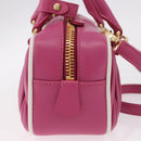 Miu Miu Matelasse Arcadi Small Hand Bag Leather 2way Pink Gold Auth 189560SM-4