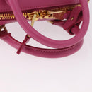 Miu Miu Matelasse Arcadi Small Hand Bag Leather 2way Pink Gold Auth 189560SM-7