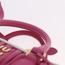 Miu Miu Matelasse Arcadi Small Hand Bag Leather 2way Pink Gold Auth 189560SM-14