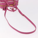 Miu Miu Matelasse Arcadi Small Hand Bag Leather 2way Pink Gold Auth 189560SM-8