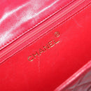 CHANEL Matelasse Chain Shoulder Bag Lamb Skin Red Gold CC Auth 189561-18
