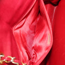 CHANEL Matelasse Chain Shoulder Bag Lamb Skin Red Gold CC Auth 189561-22