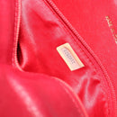CHANEL Matelasse Chain Shoulder Bag Lamb Skin Red Gold CC Auth 189561-12