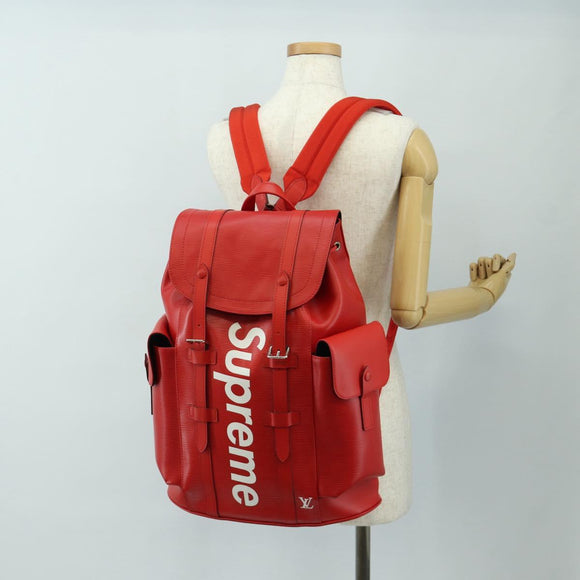 LOUIS VUITTON Epi Christopher PM Backpack LV × Supreme Red M53414 Auth 189566SM
