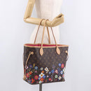 LOUIS VUITTON Monogram Flower Neverfull MM Tote Bag M13271 LV Auth 189567SM-30