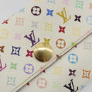 LOUIS VUITTON Multicolor Portefeuille Sarah Wallet White M93532 LV Auth 189570-18