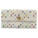 LOUIS VUITTON Multicolor Portefeuille Sarah Wallet White M93532 LV Auth 189570-13