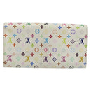 LOUIS VUITTON Multicolor Portefeuille Sarah Wallet White M93532 LV Auth 189570-2