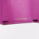BALENCIAGA Compact Wallet Leather Pink Silver 558208 Auth 189571M-18