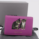 BALENCIAGA Compact Wallet Leather Pink Silver 558208 Auth 189571M-12